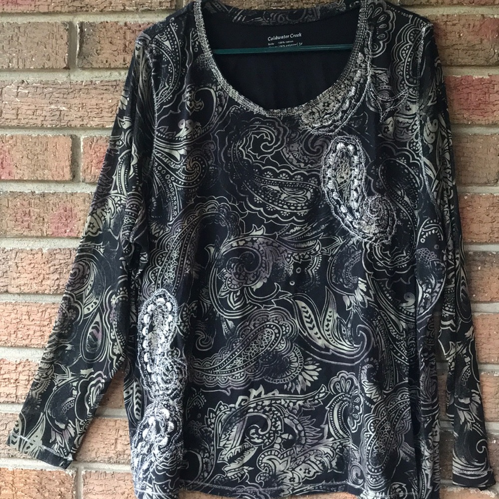 Coldwater Creek Long Sleeve Scoop Neck Shirt